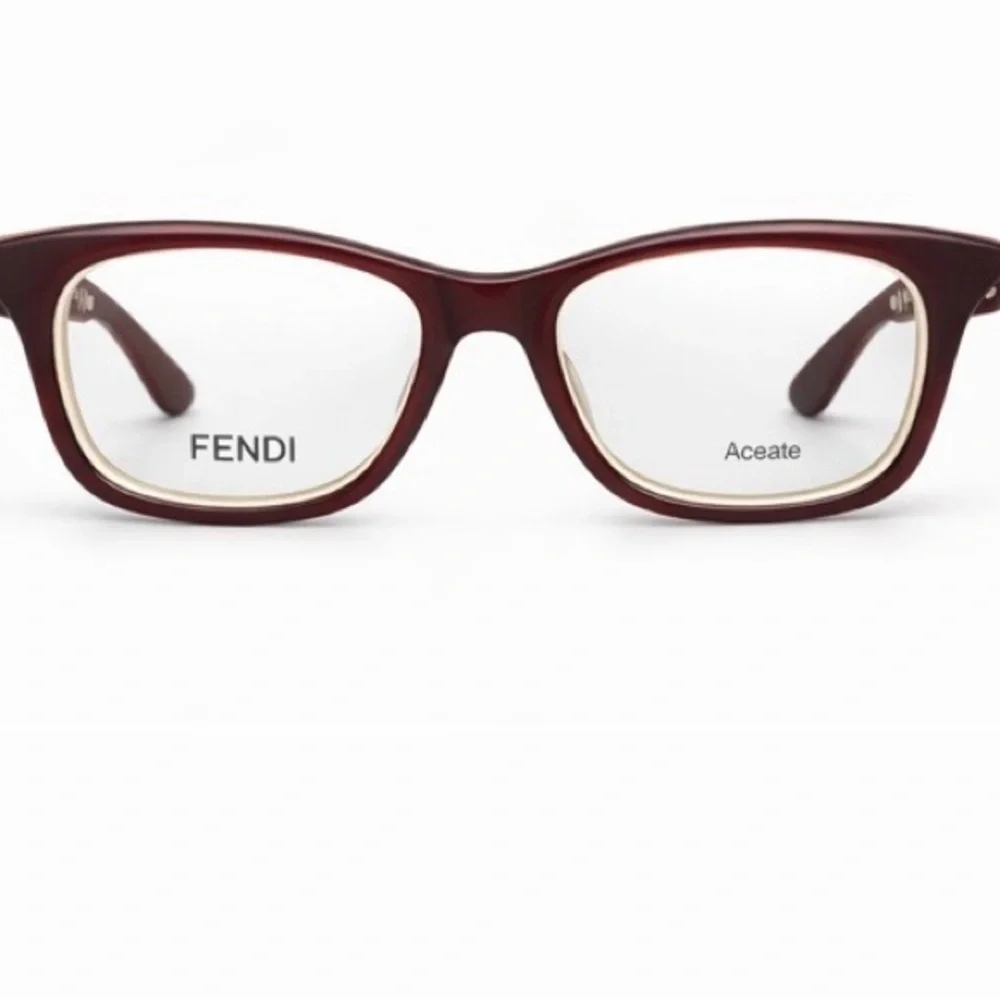 Fendi FF0256 Acetate Eyeglasses Burgundy Ivory 52-18-140 New Authentic